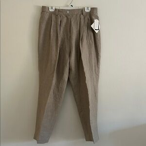 Vintage 90s Linen Pleated Trousers Jennifer Moore NWT 16